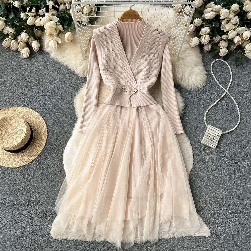 ANSZKTN Design Stitching Long Sleeves Knitted Dress For Women Autumn And Winter ANSZKTN Long Sleeve Sweater Dress
ANSZKTN Design Stitching Long Sleeves Knitted Dress For Women Autumn And Winter ANSZKTN Long Sleeve Sweater Dress