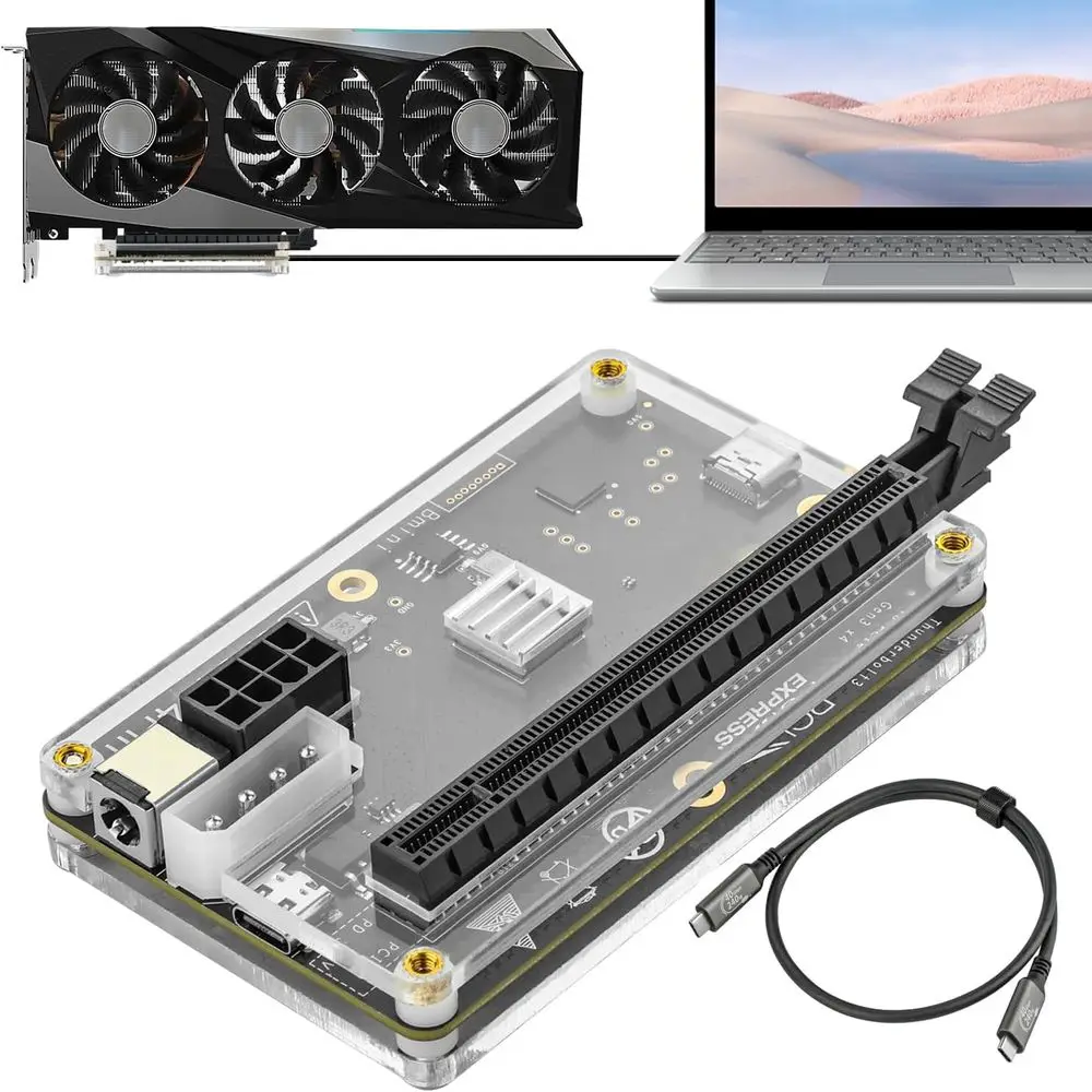 PCIe 3.0 x16 22Gbps eGPU Dock with Thunderbolt 4 Support for NVIDIA/AMD Graphics Cards on Windows Laptops
PCIe 3.0 x16 22Gbps eGPU Dock with Thunderbolt 4 Support for NVIDIA/AMD Graphics Cards on Windows Laptops