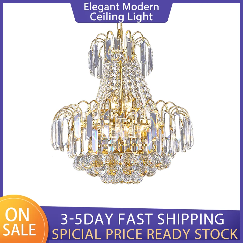 Elegant Modern Ceiling Light K9 Crystal Chandelier Pendant Lighting Fixture Lamp Metal+Glass Gold Polishing and Electroplate
Elegant Modern Ceiling Light K9 Crystal Chandelier Pendant Lighting Fixture Lamp Metal+Glass Gold Polishing and Electroplate