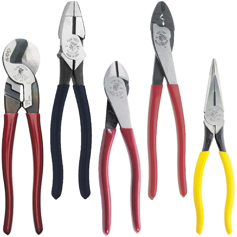 Dipped Plier Kit, Diagonal-Cutting, Needle-Nose, Side-Cutting High Leverage Linesman Pliers, Cutter And Crimper, 5-Piece
Dipped Plier Kit, Diagonal-Cutting, Needle-Nose, Side-Cutting High Leverage Linesman Pliers, Cutter And Crimper, 5-Piece