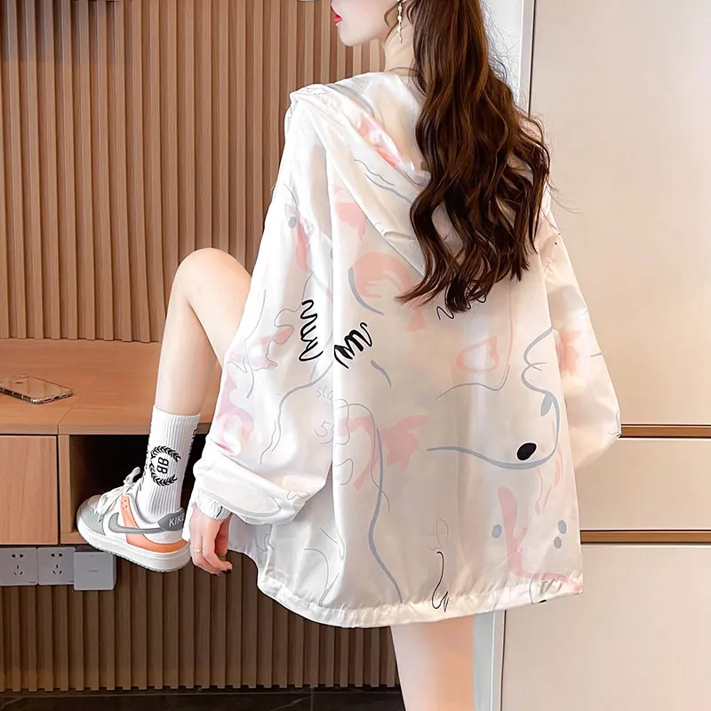 Outdoor Breathable Thin Ice Silk Women's Summer Loose Sun Protection Clothing Hooded Open Cardigan Outerwear Lightweight
Outdoor Breathable Thin Ice Silk Women's Summer Loose Sun Protection Clothing Hooded Open Cardigan Outerwear Lightweight