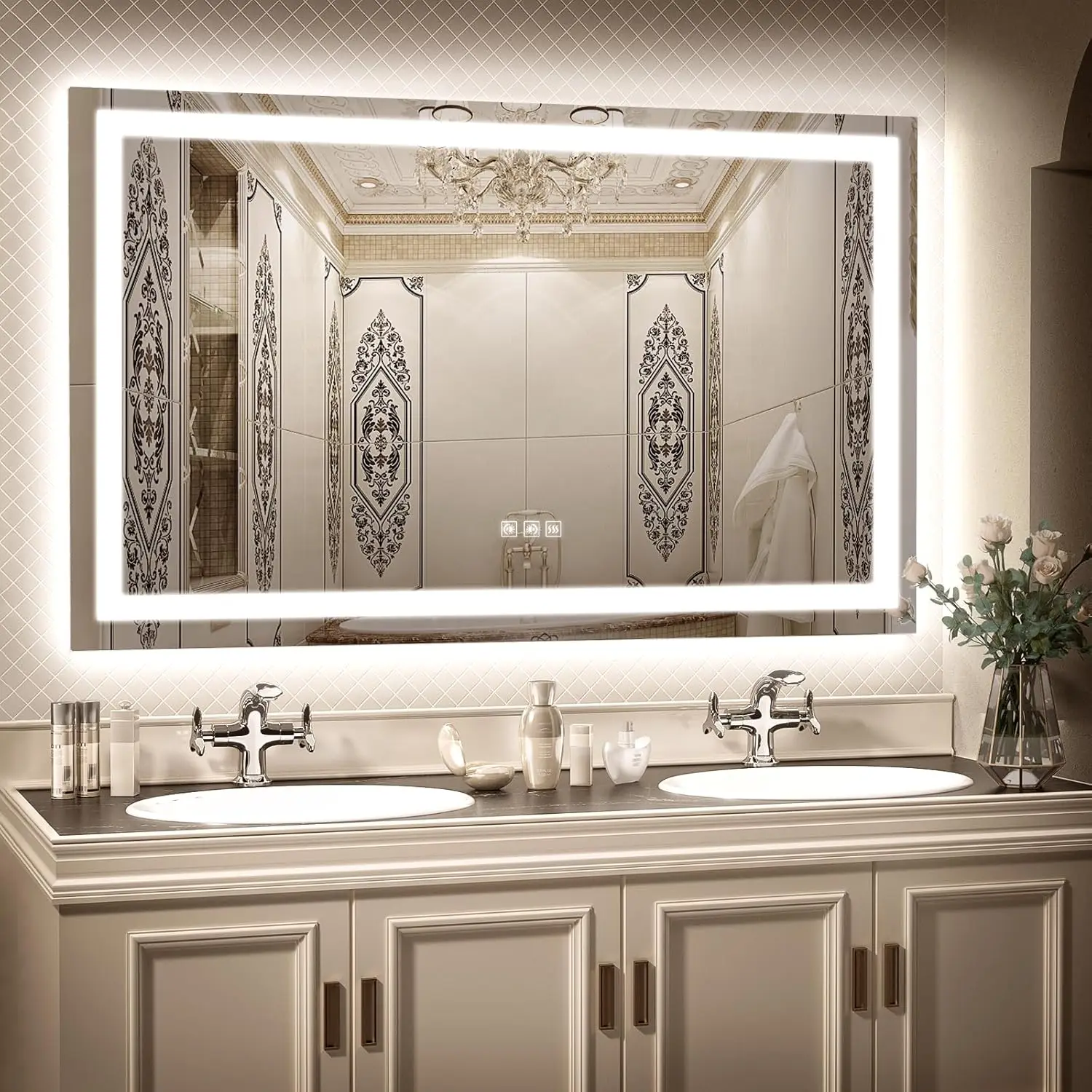 LED Mirror for Bathroom, 60x36 Inch Backlit + Front Lighted Bathroom Vanity Mirror with Lights for Wall, Double Light Strips, 3
LED Mirror for Bathroom, 60x36 Inch Backlit + Front Lighted Bathroom Vanity Mirror with Lights for Wall, Double Light Strips, 3