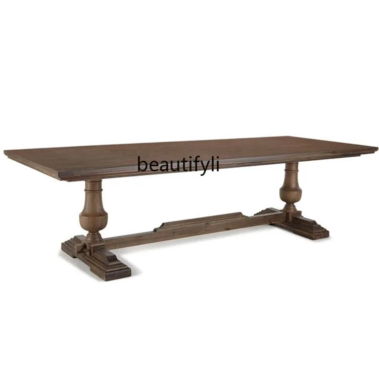 newAmerican dining table neoclassical oak rectangular dining table all solid wood dining table retro oldss 7304
newAmerican dining table neoclassical oak rectangular dining table all solid wood dining table retro oldss 7304