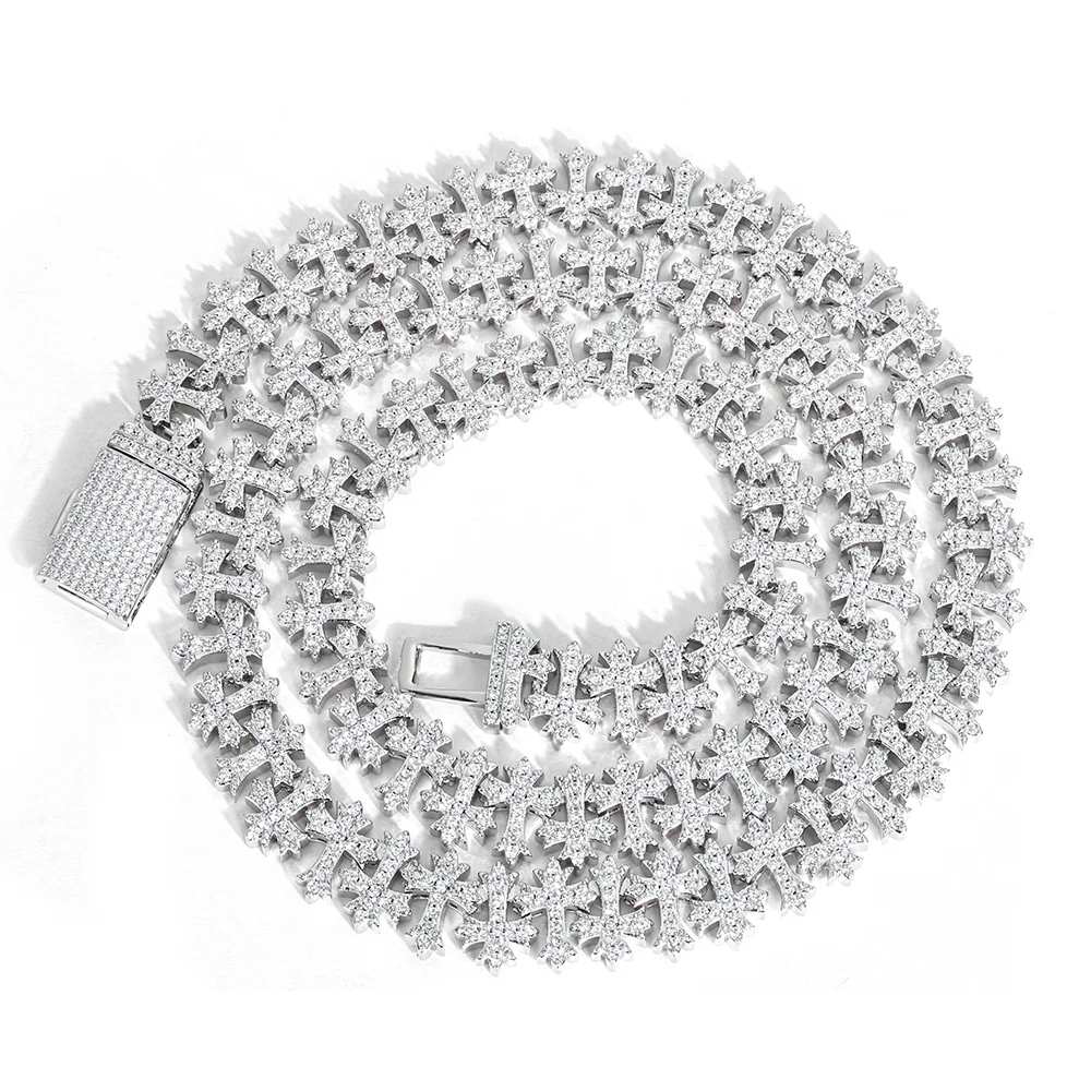 ESKEEM Hip Hop Jewelry 11MM Iced Out Cubic Zirconia Snowflake Cross Necklace New Bling Fashion Link Chain for Men Women
ESKEEM Hip Hop Jewelry 11MM Iced Out Cubic Zirconia Snowflake Cross Necklace New Bling Fashion Link Chain for Men Women