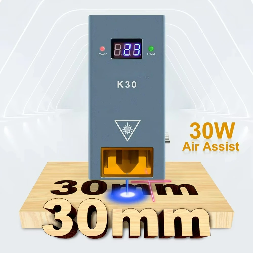 Fixed Focus 30W Optical Power Ultra Fast Engraving Speed The laser engraving module is equipped with a fixed focusing rod.
Fixed Focus 30W Optical Power Ultra Fast Engraving Speed The laser engraving module is equipped with a fixed focusing rod.