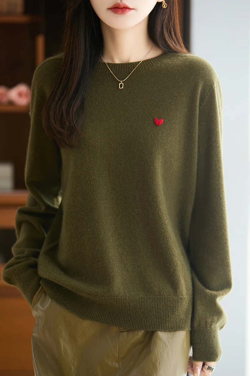 Женский свитер из 100% мериносовой шерсти, утолщенный, с круглым вырезом, вязаный, с вышивкой, пуловер, осенне-зимняя одежда, с длинным рукавом, мягкий базовый топ
Женский свитер из 100% мериносовой шерсти, утолщенный, с круглым вырезом, вязаный, с вышивкой, пуловер, осенне-зимняя одежда, с длинным рукавом, мягкий базовый топ