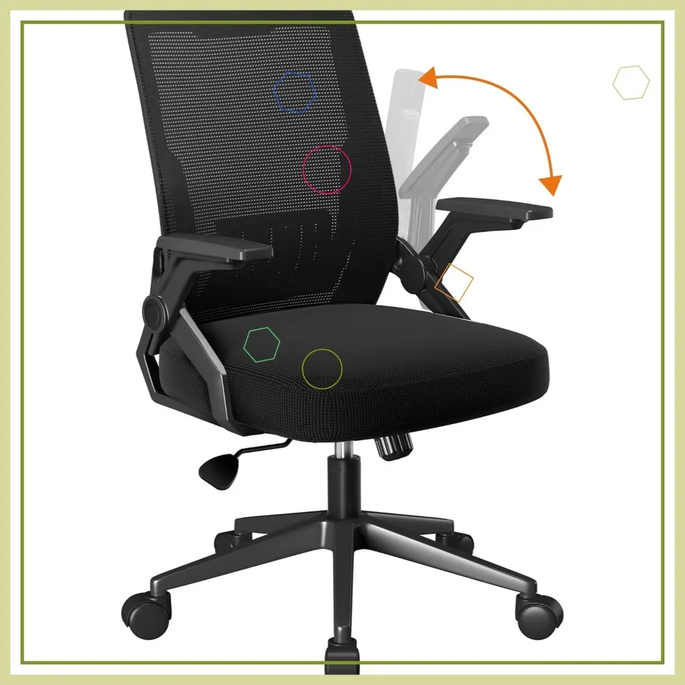 Ergonomic Office Chair with Flip-up Armrests, Adaptive Lumbar Support, Breathable Mesh Back, Swivel Tilt for Home Study
Ergonomic Office Chair with Flip-up Armrests, Adaptive Lumbar Support, Breathable Mesh Back, Swivel Tilt for Home Study