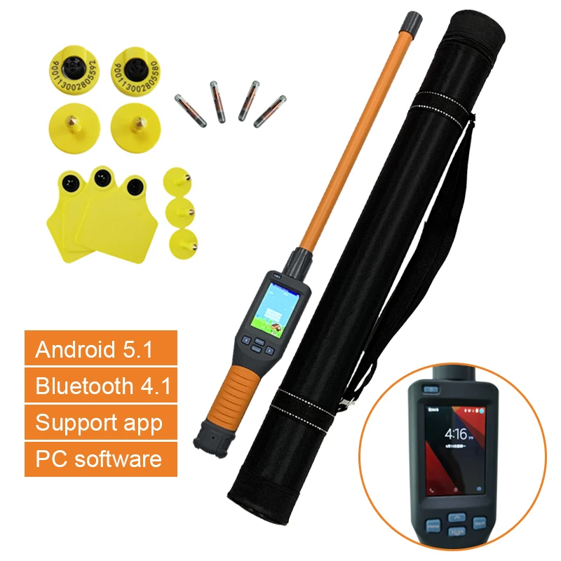 134.2KHz Android RFID Stick Reader with LCD Screen, FDX-B HDX Supported for Cattle Livestock Management & Development
134.2KHz Android RFID Stick Reader with LCD Screen, FDX-B HDX Supported for Cattle Livestock Management & Development