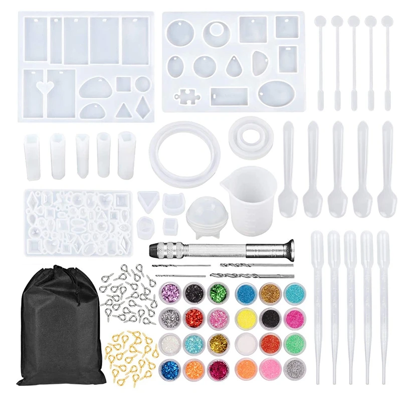 GW-159Pcs DIY Jewelry Resin Casting Molds And Tools Full Kit Silicone Molds For DIY Jewelry Pendant Craft Making Set
GW-159Pcs DIY Jewelry Resin Casting Molds And Tools Full Kit Silicone Molds For DIY Jewelry Pendant Craft Making Set