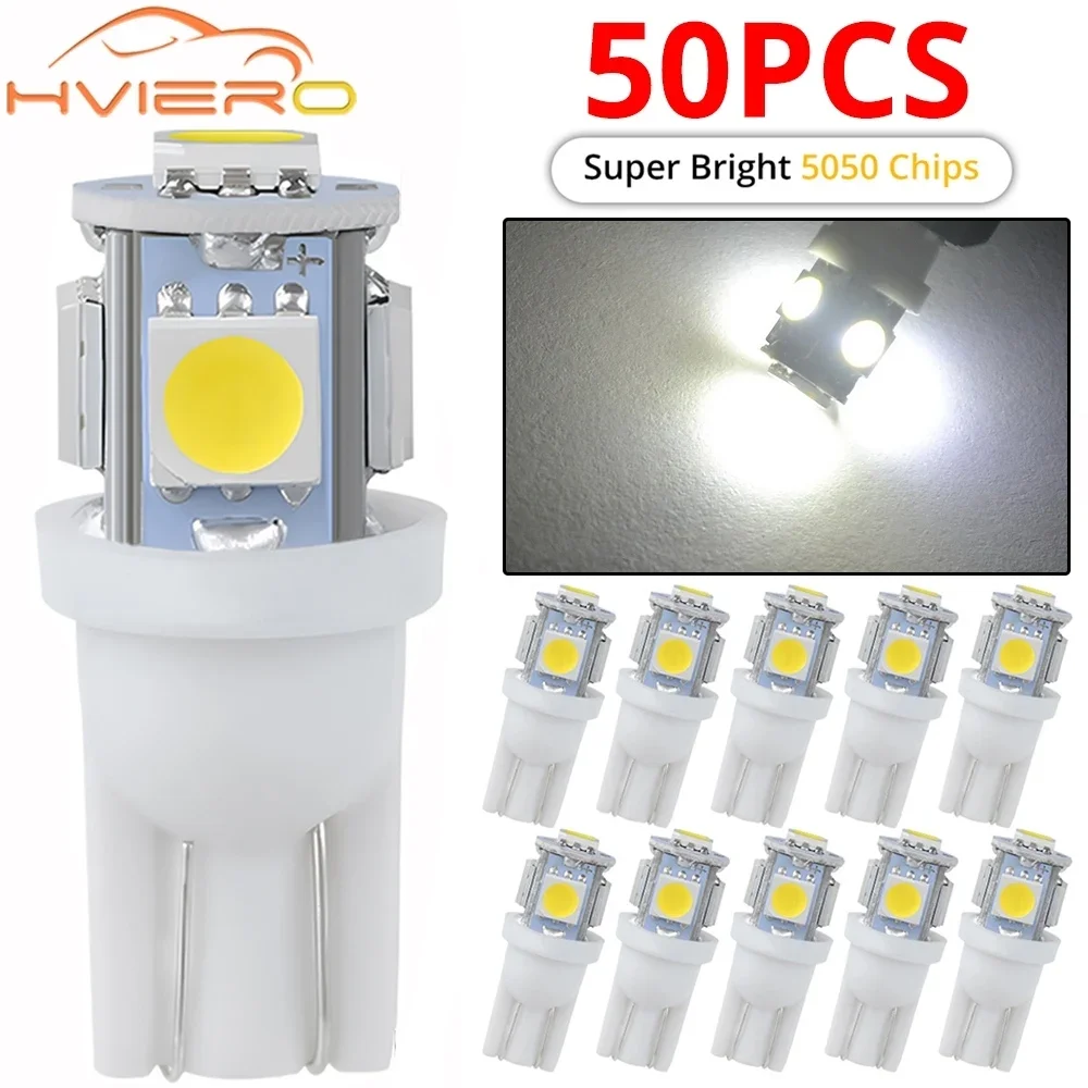 50Pc T10 Car W5W 5050 5SMD Auto Turn Signal Wedge Reading Lamping Trunk Bulb Backup Led License Plate Clearance Light Waterproof
50Pc T10 Car W5W 5050 5SMD Auto Turn Signal Wedge Reading Lamping Trunk Bulb Backup Led License Plate Clearance Light Waterproof