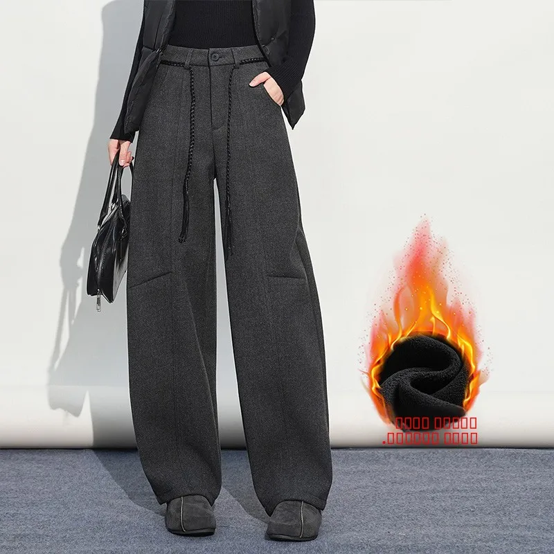 Женские брюки с высокой талией, утепленные, повседневные, широкие, прямого кроя, для весны, осени и зимы
Женские брюки с высокой талией, утепленные, повседневные, широкие, прямого кроя, для весны, осени и зимы