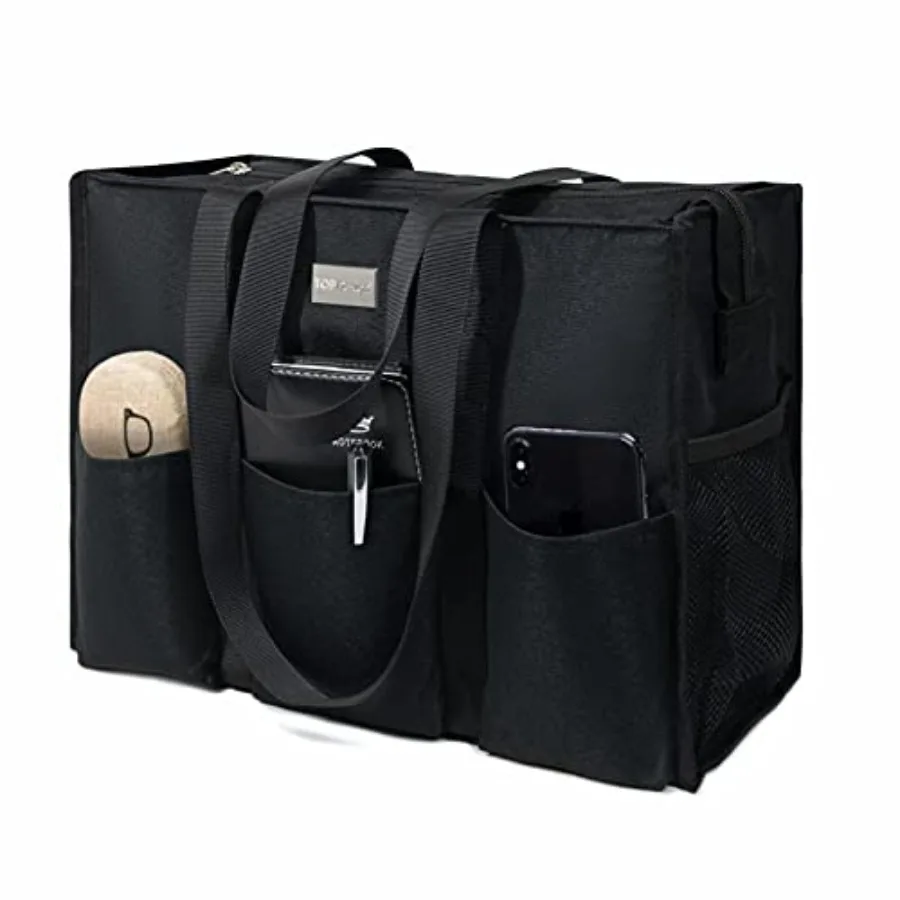 Utility Water Resistant Tote Bag with 13 Pockets, Top Zipper Closure and Thick Bottom Support, for Working Women
Utility Water Resistant Tote Bag with 13 Pockets, Top Zipper Closure and Thick Bottom Support, for Working Women