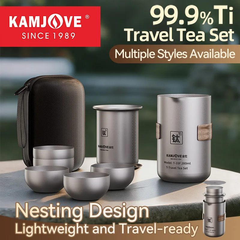 KAMJOVE Pure Titanium Travel Tea Set,New Portable Outdoor Camping Tea Pot with Quick-Serve Cups,Titanium content: 99.91% Tea Cup
KAMJOVE Pure Titanium Travel Tea Set,New Portable Outdoor Camping Tea Pot with Quick-Serve Cups,Titanium content: 99.91% Tea Cup