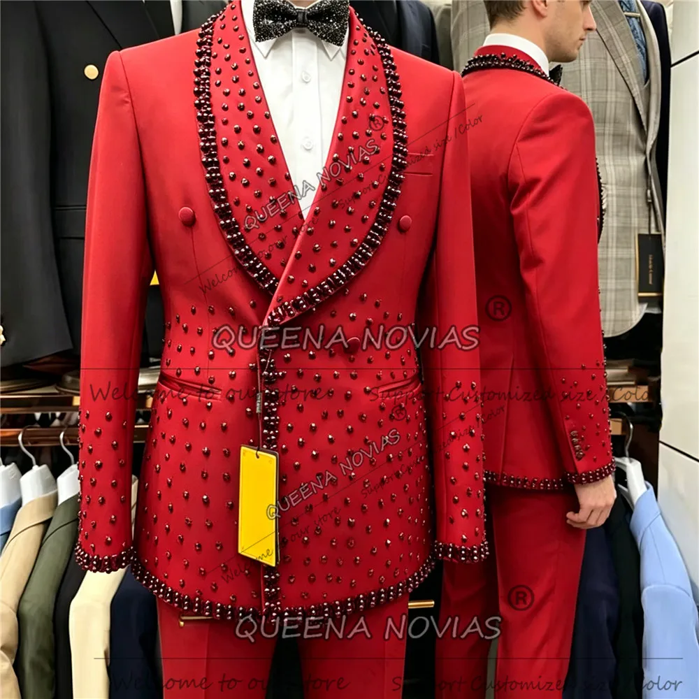 Brilliant Diamond Beaded Suit Men For Wedding Shawl Label Prom Blazer Customized 3 Piece Sets Groom Formal Wear Tuxedos Slim Fit
Brilliant Diamond Beaded Suit Men For Wedding Shawl Label Prom Blazer Customized 3 Piece Sets Groom Formal Wear Tuxedos Slim Fit