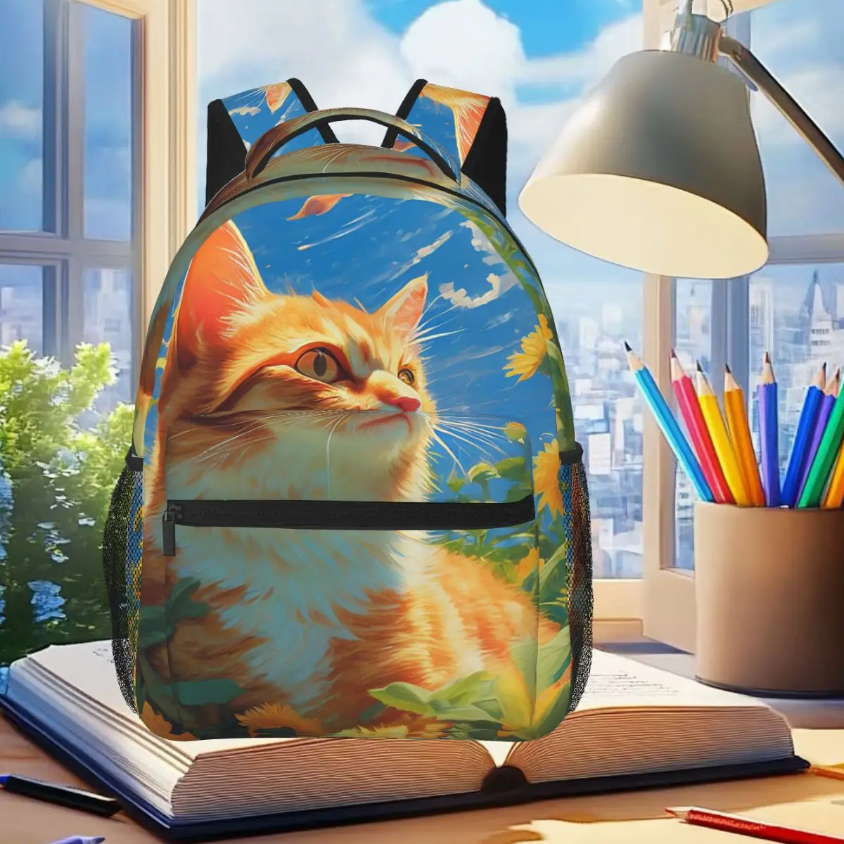 Sunflowers Surround Cat Pattern Backpack Student Boys Girls BookBag Children School Bag Laptop Shoulder Bags for Men Women
Sunflowers Surround Cat Pattern Backpack Student Boys Girls BookBag Children School Bag Laptop Shoulder Bags for Men Women