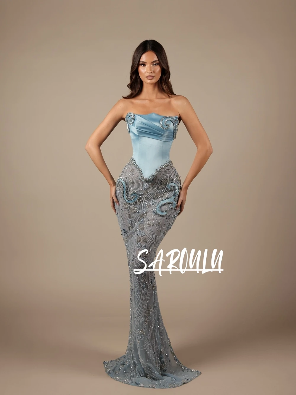 Luxurious Dazzling Beads Evening Dress Classy Strapless Mermaid Prom Gown Customized For Women Stunning Celebrity Party Wear
Luxurious Dazzling Beads Evening Dress Classy Strapless Mermaid Prom Gown Customized For Women Stunning Celebrity Party Wear