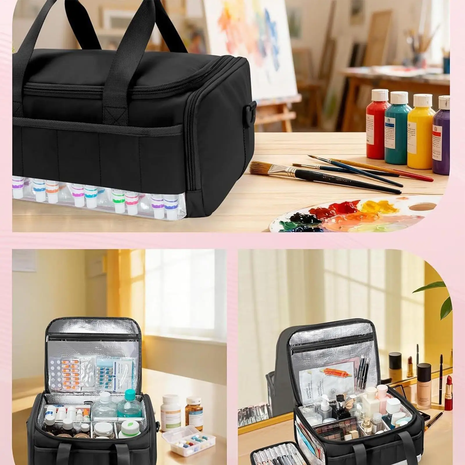 Paint Organize Case Portable Carrying Holder With Strap Oxford Large Capacity Paint Organizer Bag With Tool Storage Sections For
Paint Organize Case Portable Carrying Holder With Strap Oxford Large Capacity Paint Organizer Bag With Tool Storage Sections For