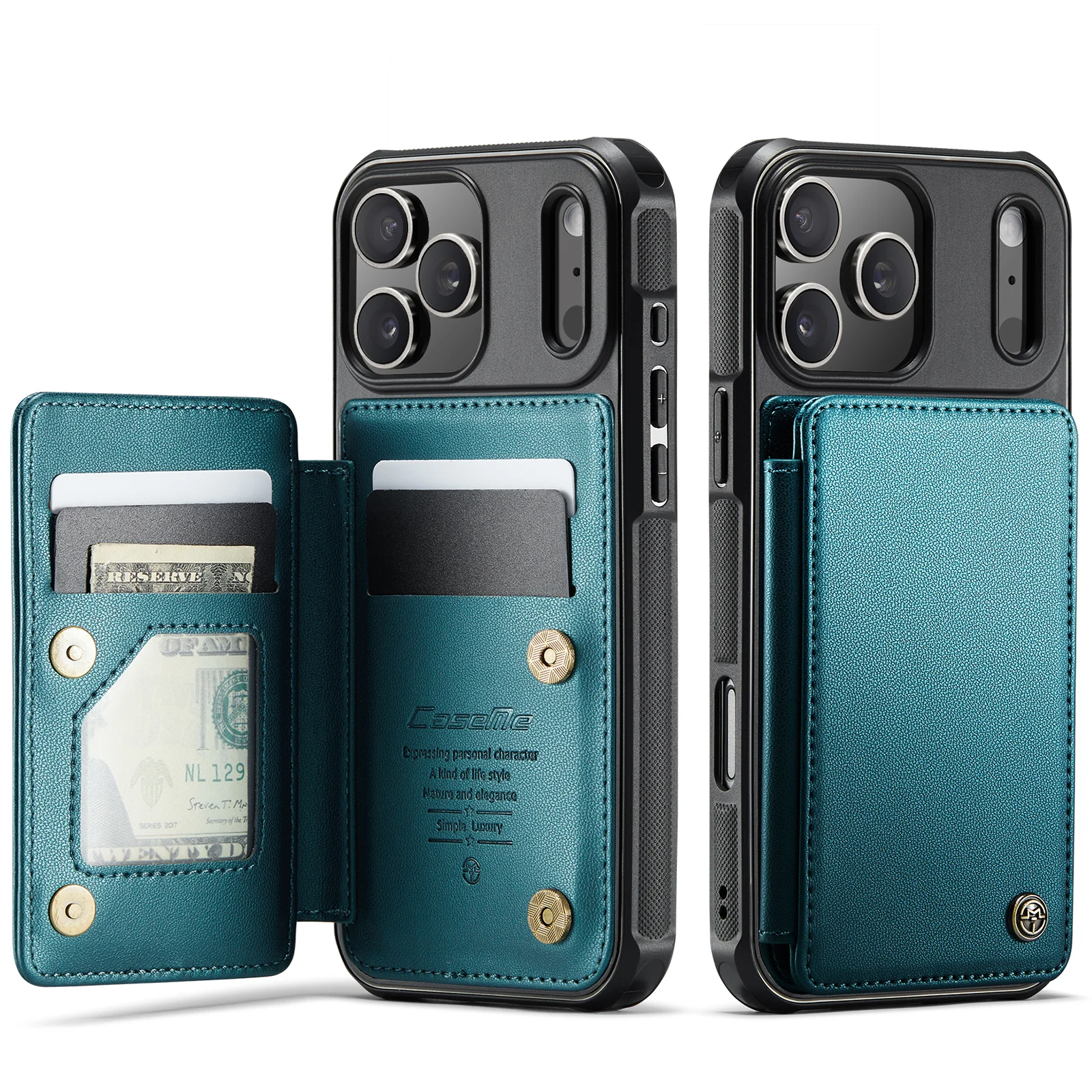 Shockproof Flip Leather Card Holder Wallet Case for iPhone 17 Pro Max 16e 16 15 14 13 12, Buttons Buckle Kickstand Phone Cover
Shockproof Flip Leather Card Holder Wallet Case for iPhone 17 Pro Max 16e 16 15 14 13 12, Buttons Buckle Kickstand Phone Cover