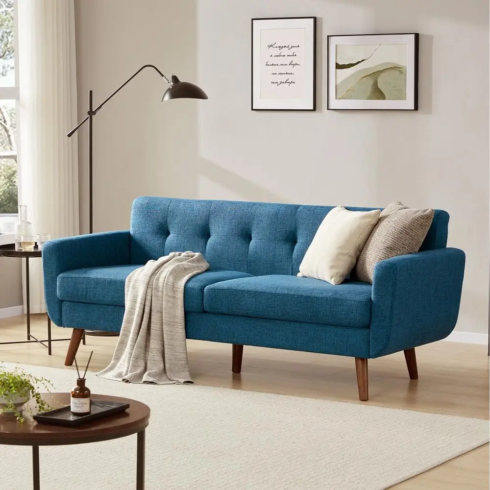 Linen Fabric Button-Tufted Loveseat Couch with Solid Wood Base for Living Room or Bedroom, Blue
Linen Fabric Button-Tufted Loveseat Couch with Solid Wood Base for Living Room or Bedroom, Blue
