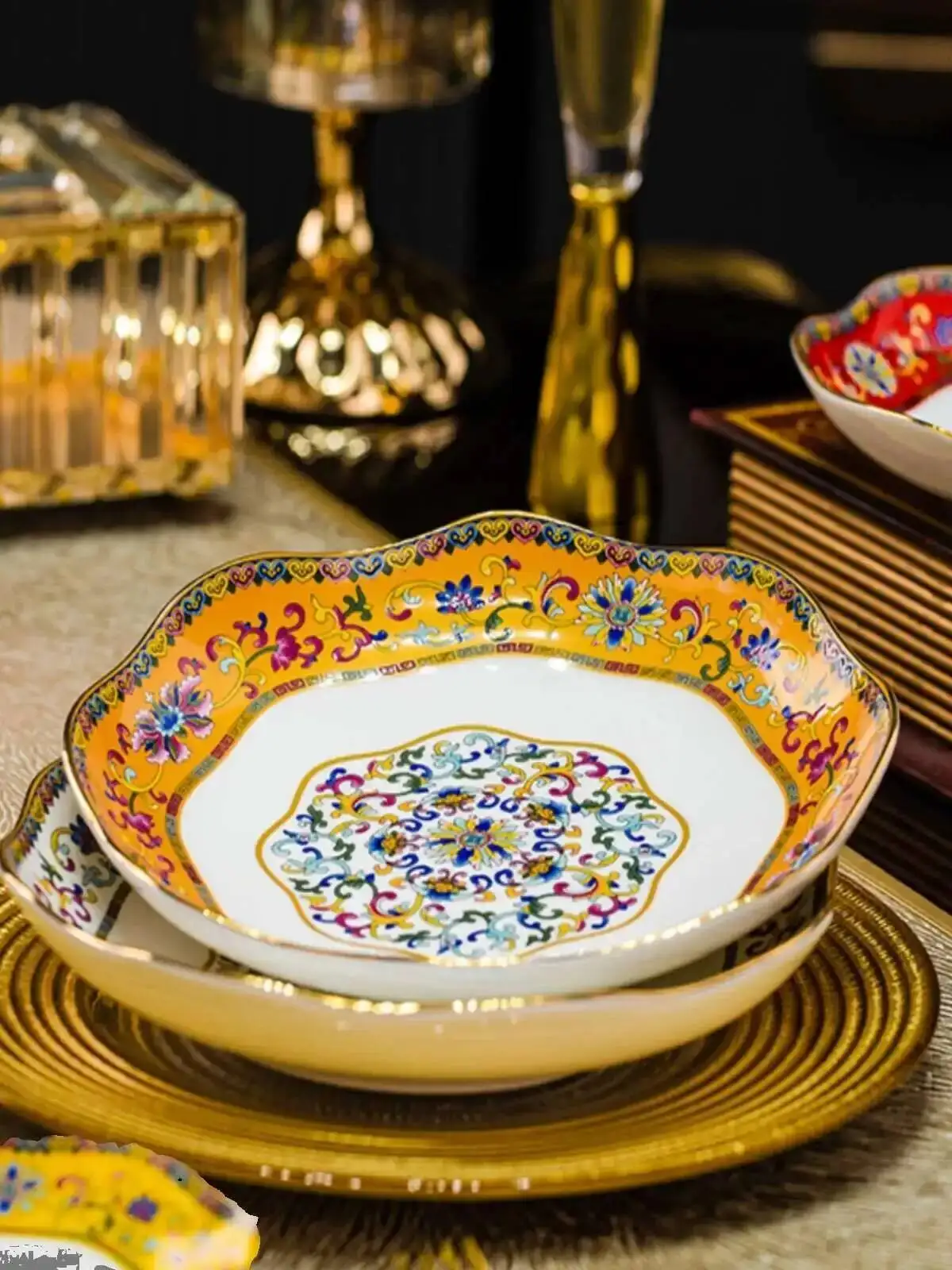 Enamel Bone China Hotel Restaurant 8-inch Lace Deep Plate Tableware
Enamel Bone China Hotel Restaurant 8-inch Lace Deep Plate Tableware