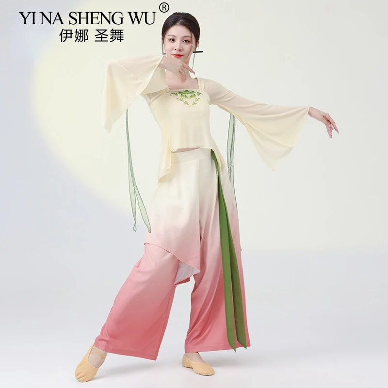 Women China Dance Chiffon Top Culottes Wide Leg Harem Skort Pants Flowy Classical Dance Folk Yangko Dancer Practice Wear 2Layers
Women China Dance Chiffon Top Culottes Wide Leg Harem Skort Pants Flowy Classical Dance Folk Yangko Dancer Practice Wear 2Layers