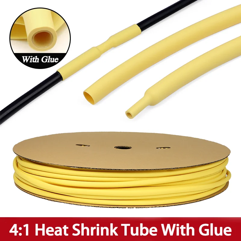 1~20m 4:1 Yellow Diameter 8~16mm Heat Shrink Tubing With Glue Double Wall Adhensive Polyolefin Sleeve Line Wire Cable Protector
1~20m 4:1 Yellow Diameter 8~16mm Heat Shrink Tubing With Glue Double Wall Adhensive Polyolefin Sleeve Line Wire Cable Protector