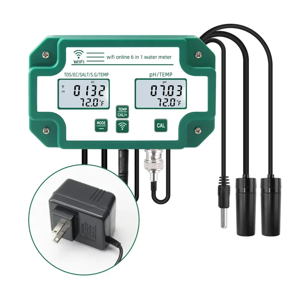 Онлайн WiFi PH EC TDS SALT S.G.Temp Meter Тестер качества воды 6-в-1 Многофункциональный интеллектуальный монитор Tuya APP Control для аквариума
Онлайн WiFi PH EC TDS SALT S.G.Temp Meter Тестер качества воды 6-в-1 Многофункциональный интеллектуальный монитор Tuya APP Control для аквариума