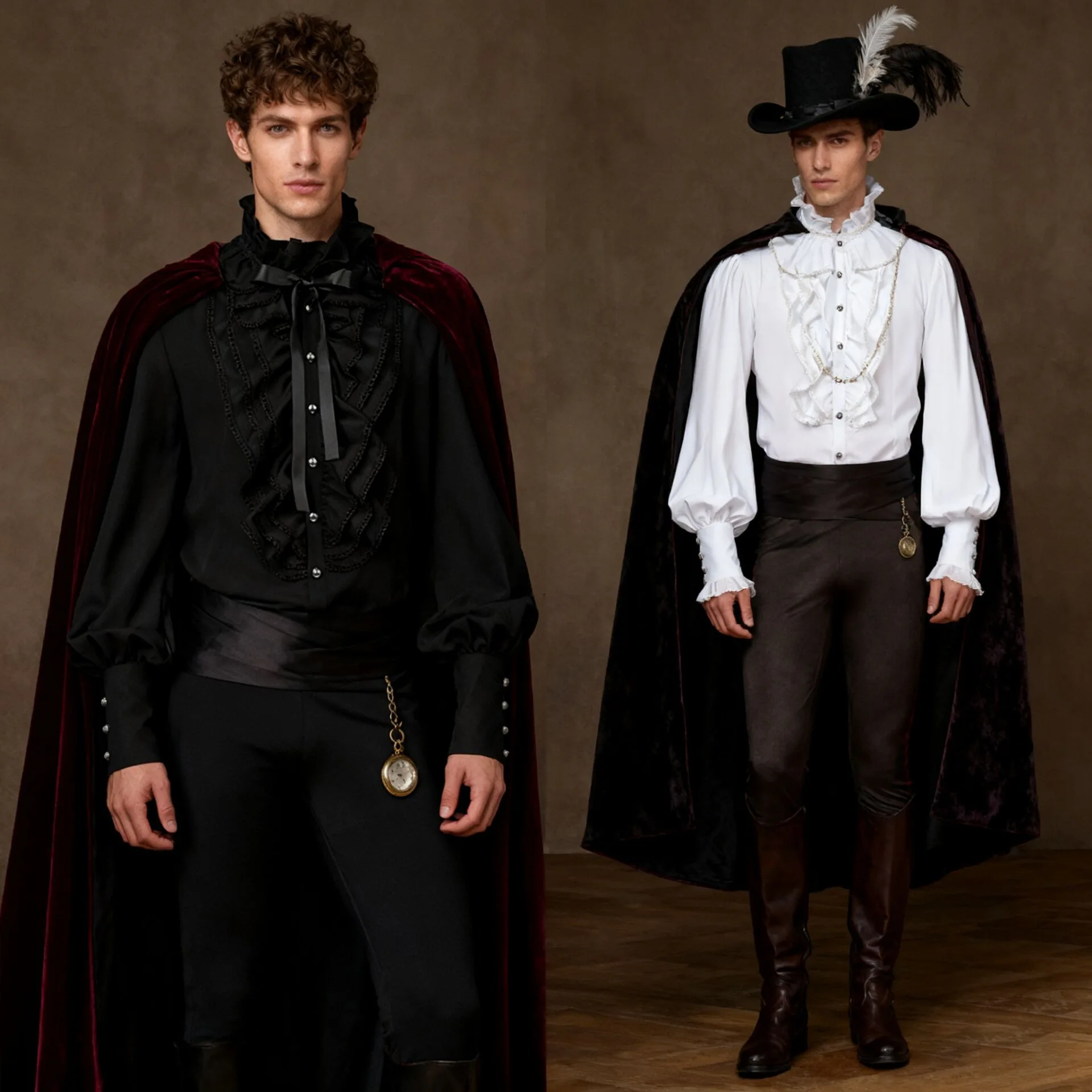 Men's Folded Shirt Steam Punk Medieval Inner Wear Victorian Top Layered Clothing Fashionable Retro Style Spring Collection
Men's Folded Shirt Steam Punk Medieval Inner Wear Victorian Top Layered Clothing Fashionable Retro Style Spring Collection