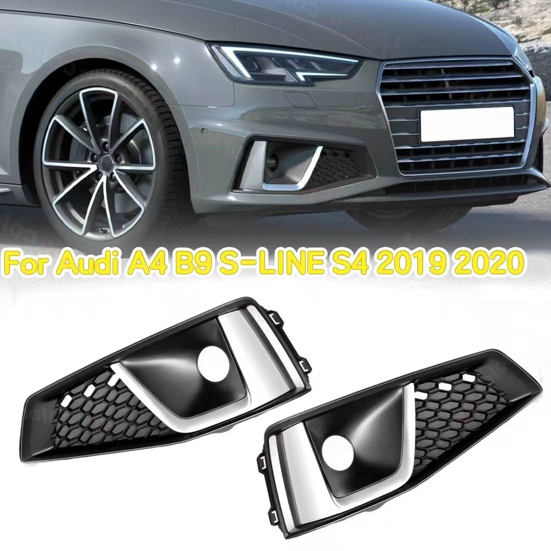 8WD807681J 8WD807682J Car Front Bumper Fog Lamp Cover Grille Honeycomb For Audi A4 B9 S-LINE S4 2019 2020 Fog Light Grille Cover
8WD807681J 8WD807682J Car Front Bumper Fog Lamp Cover Grille Honeycomb For Audi A4 B9 S-LINE S4 2019 2020 Fog Light Grille Cover