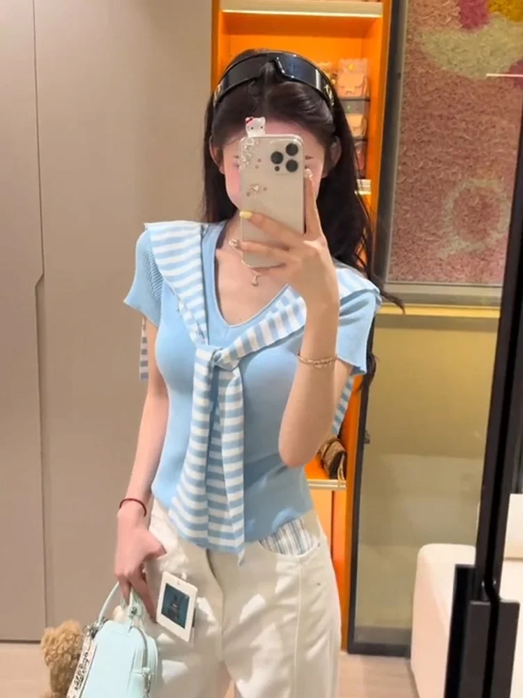 Ele Korean Sle ort Sve V-Ne футболка с вышивкой, топ, комплект женской модной осенне-зимней повседневной одежды
Ele Korean Sle ort Sve V-Ne футболка с вышивкой, топ, комплект женской модной осенне-зимней повседневной одежды