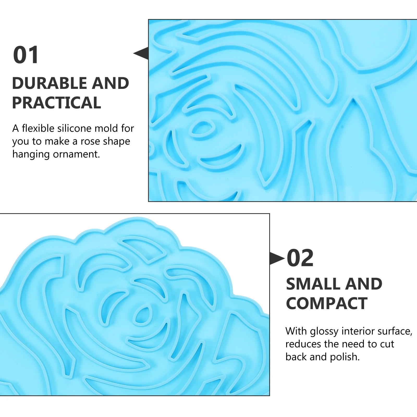 Rose Shape Silicone Mold DIY Hanging Ornament Epoxy Resin Pendant Wall Decor Flower Molding Craft Valentine's Day Pendant
Rose Shape Silicone Mold DIY Hanging Ornament Epoxy Resin Pendant Wall Decor Flower Molding Craft Valentine's Day Pendant