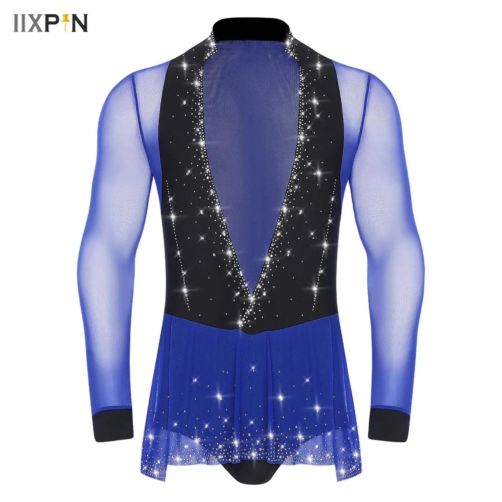 Men Ballroom Salsa Samba Latin Dance Leotard Deep V-neck Long Sleeve Shiny Rhinestones Sheer Mesh Peplum Bodysuit Jazz Dancewear
Men Ballroom Salsa Samba Latin Dance Leotard Deep V-neck Long Sleeve Shiny Rhinestones Sheer Mesh Peplum Bodysuit Jazz Dancewear