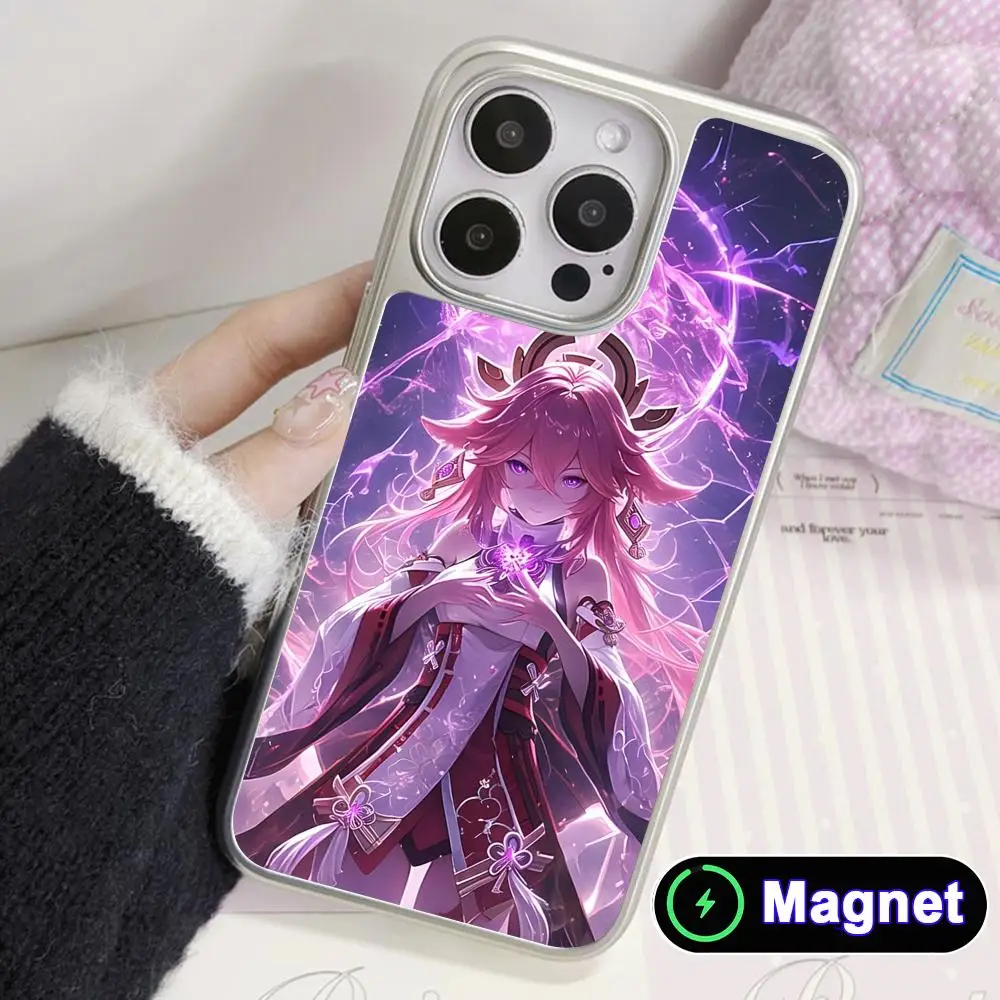 Game GI Miko Phone Case for iPhone 17 16 15 14 13 12 11 Air Pro Max Plus Electroplated Silver Magnet Cover
Game GI Miko Phone Case for iPhone 17 16 15 14 13 12 11 Air Pro Max Plus Electroplated Silver Magnet Cover
