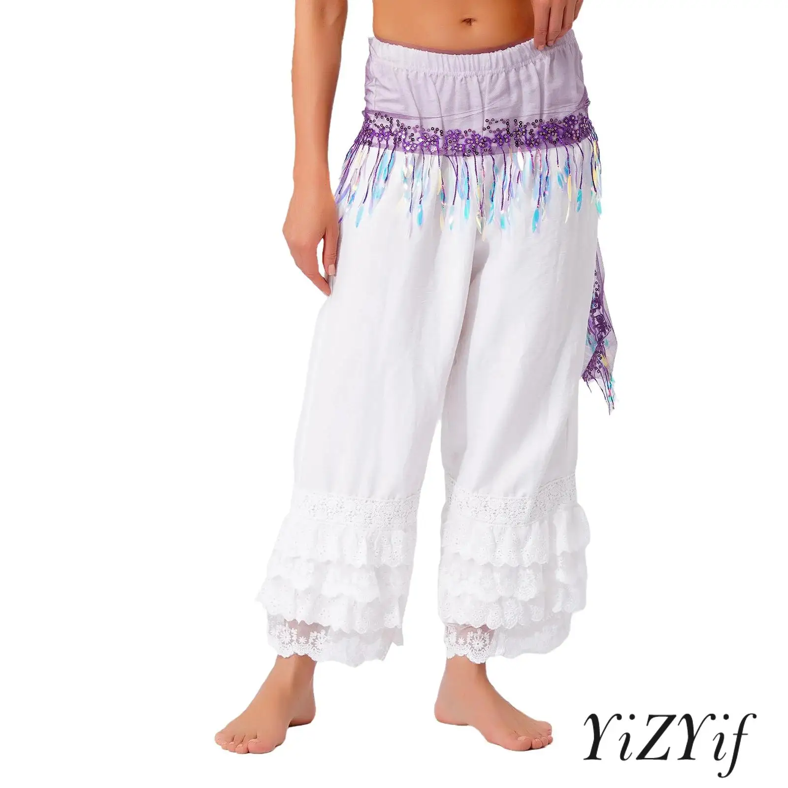 Womens Belly Dance Hip Scarf Embroidered Trim Sheer Mesh with Sequin Tassel Lace-up Waist Chain Skirt Belly Dance Costume
Womens Belly Dance Hip Scarf Embroidered Trim Sheer Mesh with Sequin Tassel Lace-up Waist Chain Skirt Belly Dance Costume