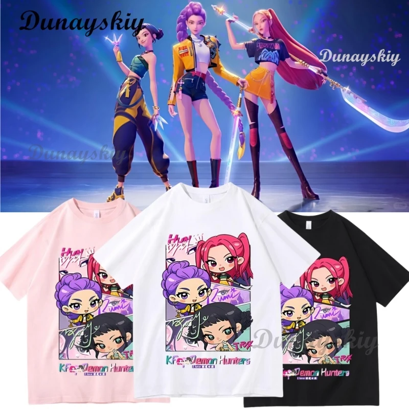 KPop Demon Hunters Cosplay T-shirt Wig Costume Superstar Rumi Mira Zoe Daily Black White Printed Top For Women Girls Clothing 
KPop Demon Hunters Cosplay T-shirt Wig Costume Superstar Rumi Mira Zoe Daily Black White Printed Top For Women Girls Clothing