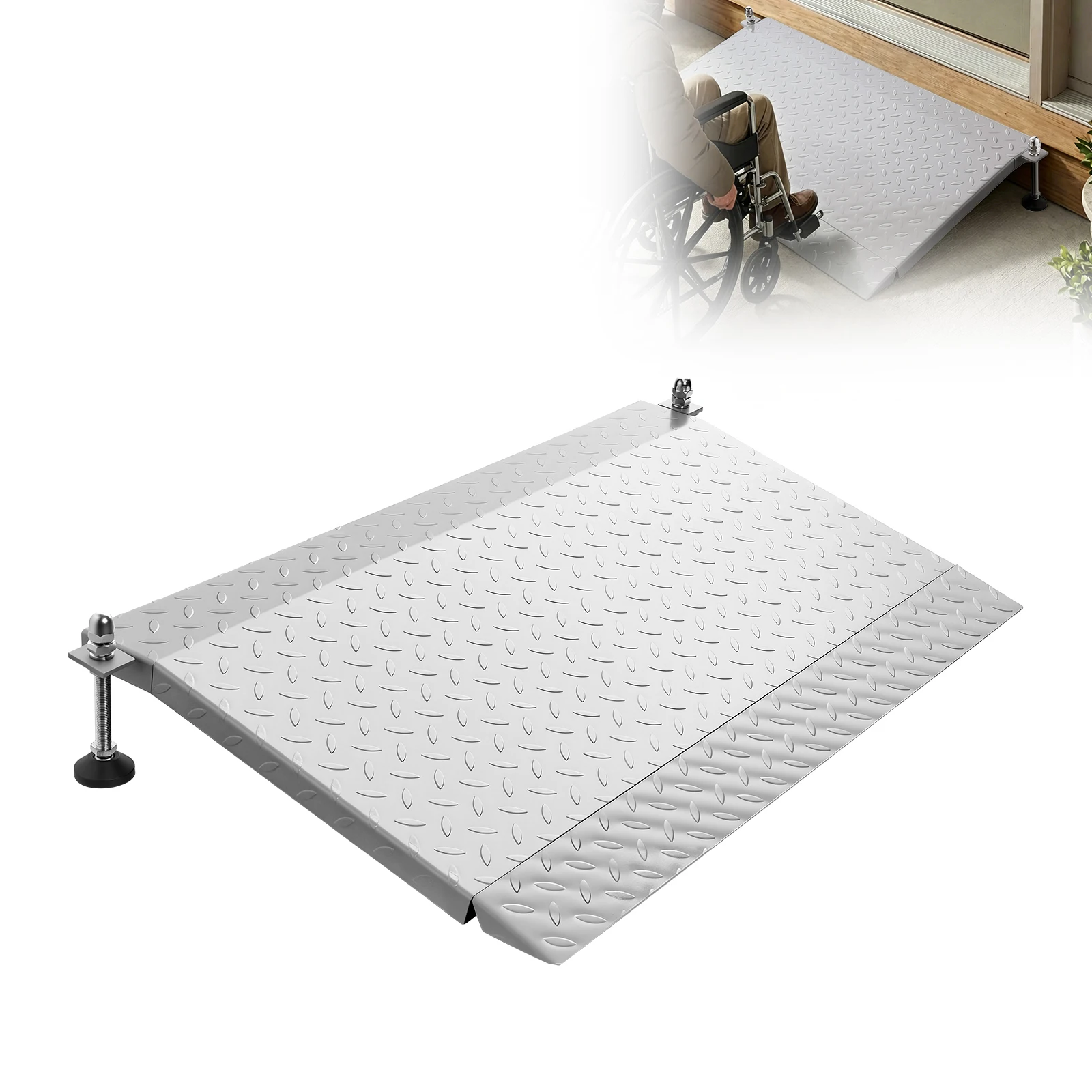 SucceBuy 42.5x23.2 in Threshold Ramp 1000LBS Platform Aluminum Wheelchair Ramp with Adjustable Height for Doorways Home Steps
SucceBuy 42.5x23.2 in Threshold Ramp 1000LBS Platform Aluminum Wheelchair Ramp with Adjustable Height for Doorways Home Steps