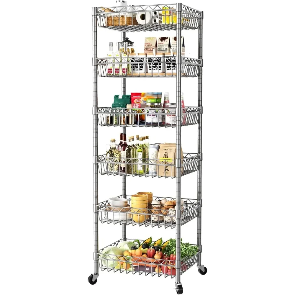 6 Tier Wire Shelving Unit with Wheels Baskets Storage Rack Corner Shelves Adjustable, Racks & Holders
6 Tier Wire Shelving Unit with Wheels Baskets Storage Rack Corner Shelves Adjustable, Racks & Holders