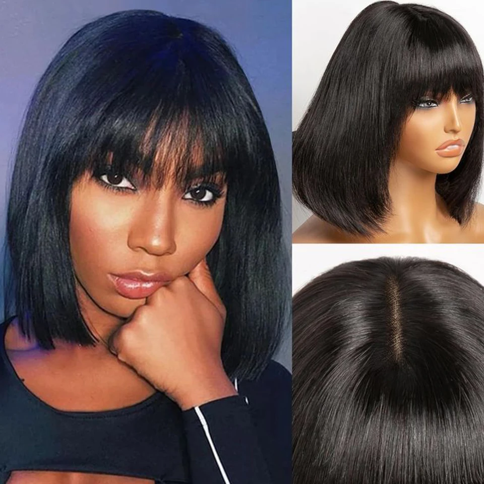 Malaysia Straight Bob Human Hair Lace Wig With Bangs Glueless Lace Wigs With Fringe Middle Part Bob Lace Wigs Realistic Scalp
Malaysia Straight Bob Human Hair Lace Wig With Bangs Glueless Lace Wigs With Fringe Middle Part Bob Lace Wigs Realistic Scalp
