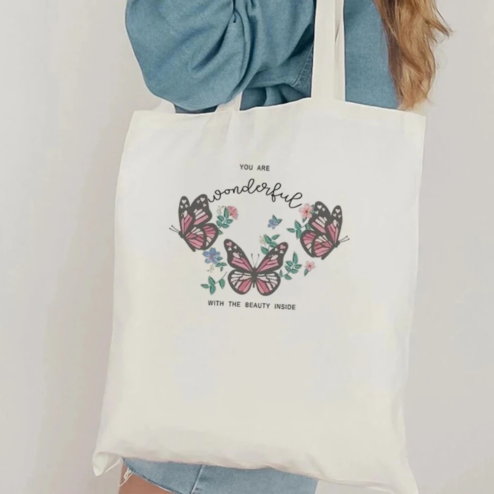 Canvas Tote Bag Women Cotton Shoulder Bag Floral Butterfly Live Laugh Love Print Shopping Handbag
Canvas Tote Bag Women Cotton Shoulder Bag Floral Butterfly Live Laugh Love Print Shopping Handbag