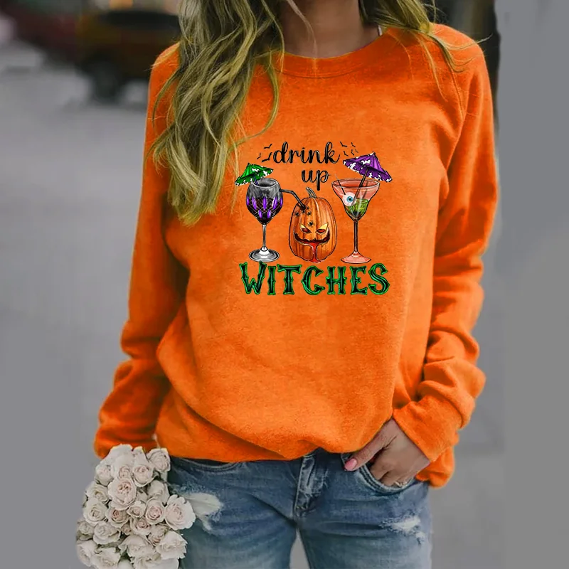 Funny Pumpkin Witch Drink Harajuku Pullover Women's Long Sleeve Fashion Halloween Pattern Sweatshirt Top
Funny Pumpkin Witch Drink Harajuku Pullover Women's Long Sleeve Fashion Halloween Pattern Sweatshirt Top