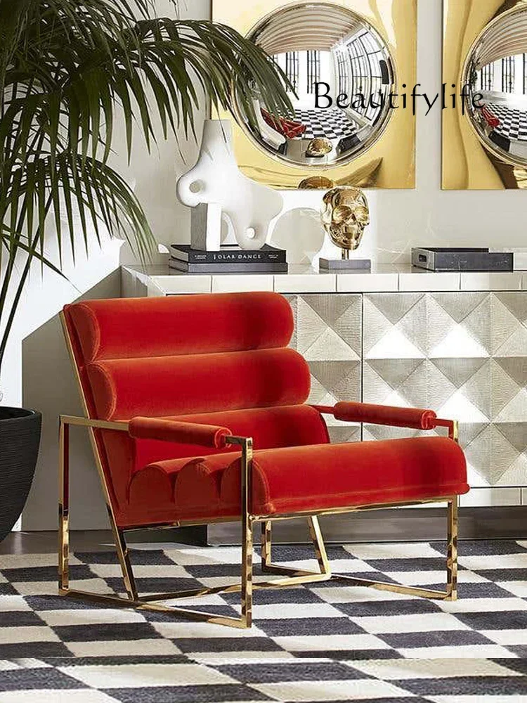 Light Luxury Post-Modern Single Sofa Designer Living Room Stainless Steel Modern Balcony Lounge Chair
Light Luxury Post-Modern Single Sofa Designer Living Room Stainless Steel Modern Balcony Lounge Chair