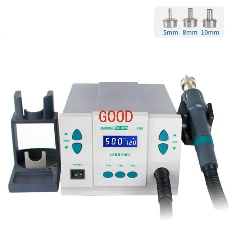ST-861 Lead-free Adjustable Hot Air Gun Rework Station Soldering 1000W 220V For Phone CPU Chip Repair Same 861DW NEW
ST-861 Lead-free Adjustable Hot Air Gun Rework Station Soldering 1000W 220V For Phone CPU Chip Repair Same 861DW NEW