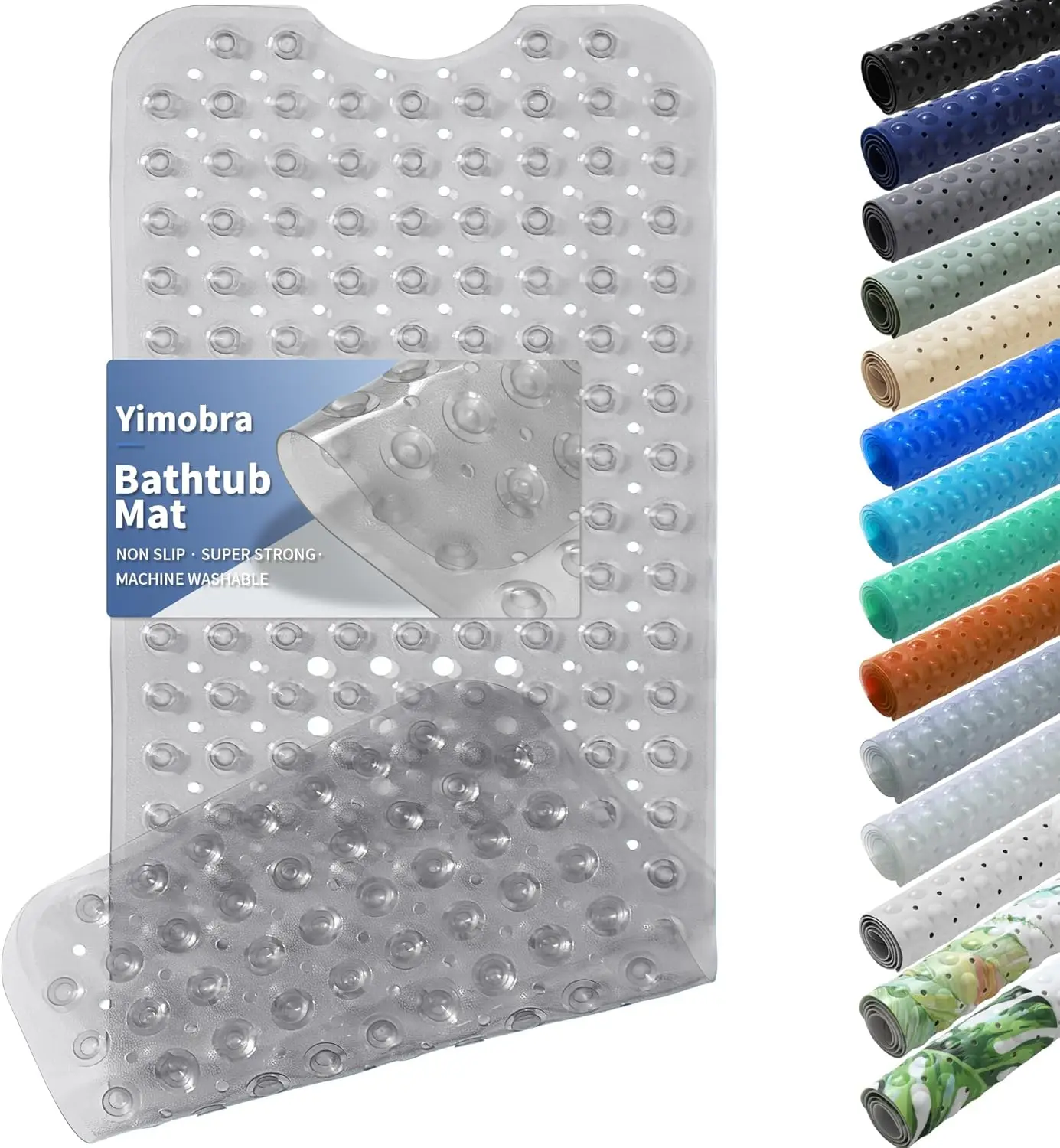 Non-Slip Bathtub Mat 40x16 Inches, Strong Suction Cups, Drain Holes, Machine Washable Fast Draining Bathroom Floor Mat
Non-Slip Bathtub Mat 40x16 Inches, Strong Suction Cups, Drain Holes, Machine Washable Fast Draining Bathroom Floor Mat