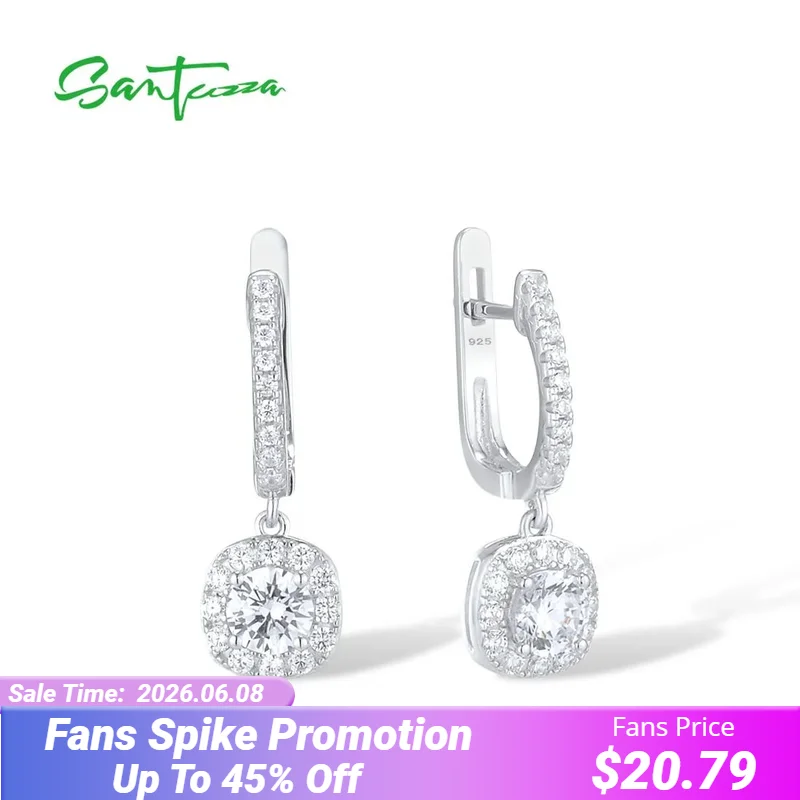 SANTUZZA 925 Sterling Silver Hoop Earrings For Women White Cubic Zirconia Solitaire Classic Wedding Fashion Fine Elegant Jewelry
SANTUZZA 925 Sterling Silver Hoop Earrings For Women White Cubic Zirconia Solitaire Classic Wedding Fashion Fine Elegant Jewelry