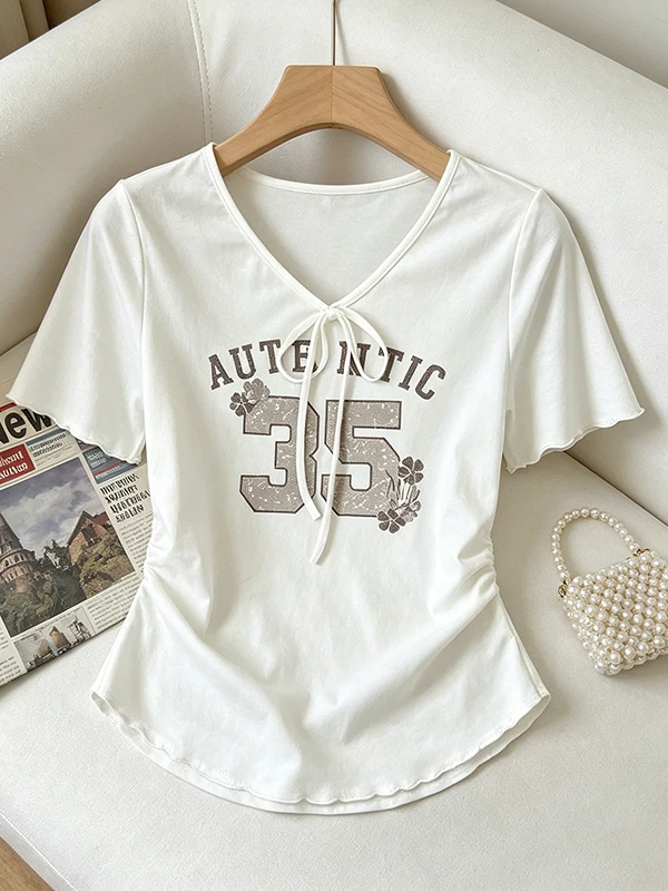Summer 2026 plus Size Women's American Style T-Shirt with Wood Grain Ruffle Short Sleeve Slimming Top for Ladies Commute
Summer 2026 plus Size Women's American Style T-Shirt with Wood Grain Ruffle Short Sleeve Slimming Top for Ladies Commute