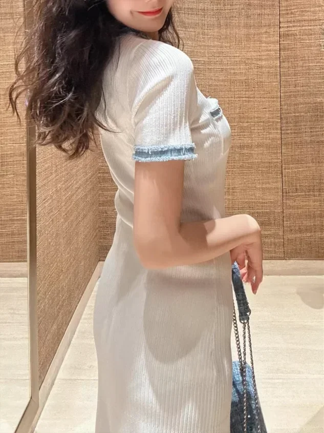 Denim Patchwork Dress Women's 2024 Spring Slim Knitted Elegant Evening Birthday Party Maxi Dress
Denim Patchwork Dress Women's 2024 Spring Slim Knitted Elegant Evening Birthday Party Maxi Dress
