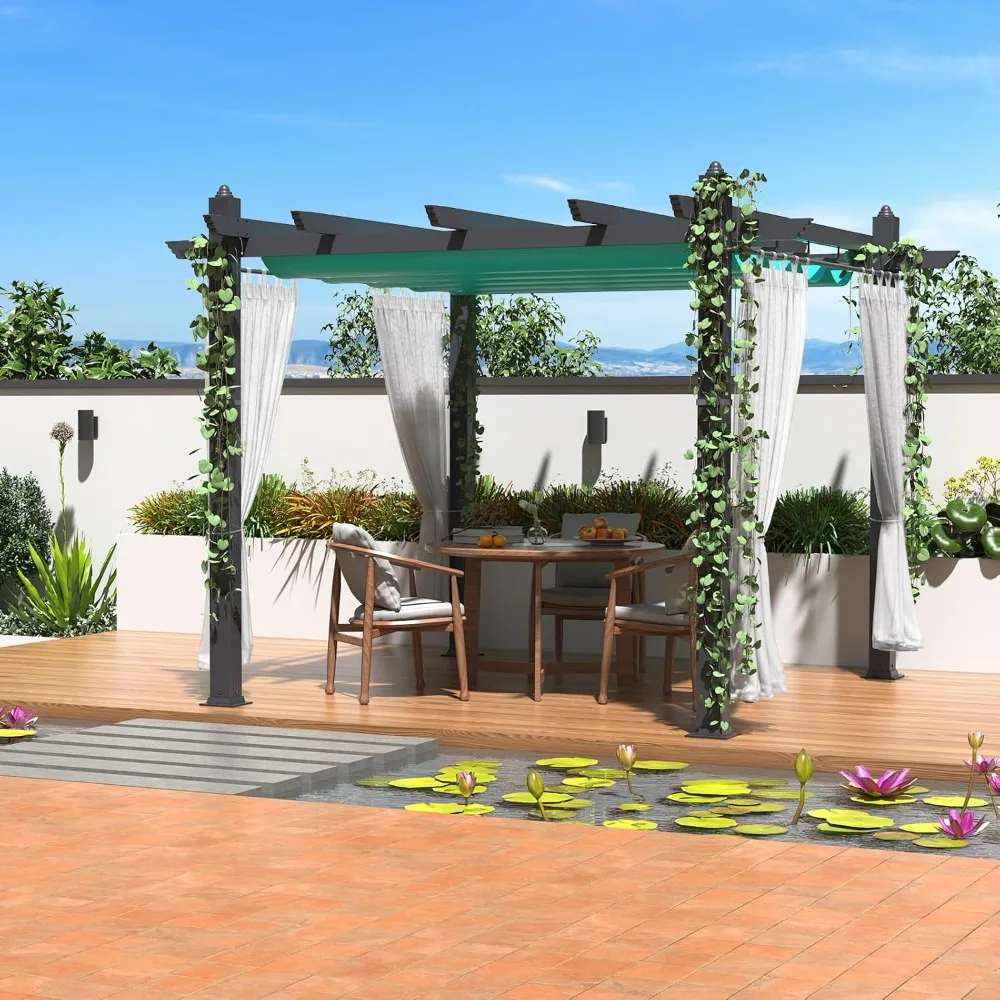 10×13 FT Heavy Duty Aluminum Pergola with Adjustable Canopy & Side Mesh Screen, Rust-Proof Outdoor Gazebo for Patio, Backyard &
10×13 FT Heavy Duty Aluminum Pergola with Adjustable Canopy & Side Mesh Screen, Rust-Proof Outdoor Gazebo for Patio, Backyard &