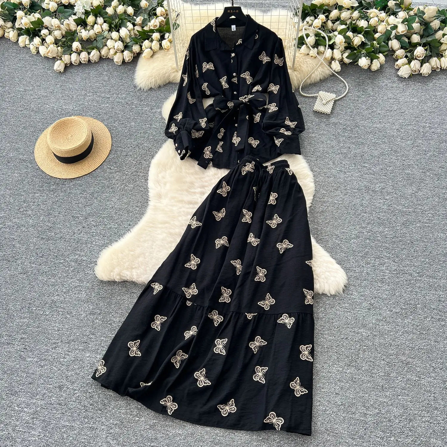 Two Piece Sets Women Skirt Set Turn Down Collar Full Sleeve Tops Long Skirts High Waist Y2k Streetwear Embroidery Elegant Splice
Two Piece Sets Women Skirt Set Turn Down Collar Full Sleeve Tops Long Skirts High Waist Y2k Streetwear Embroidery Elegant Splice