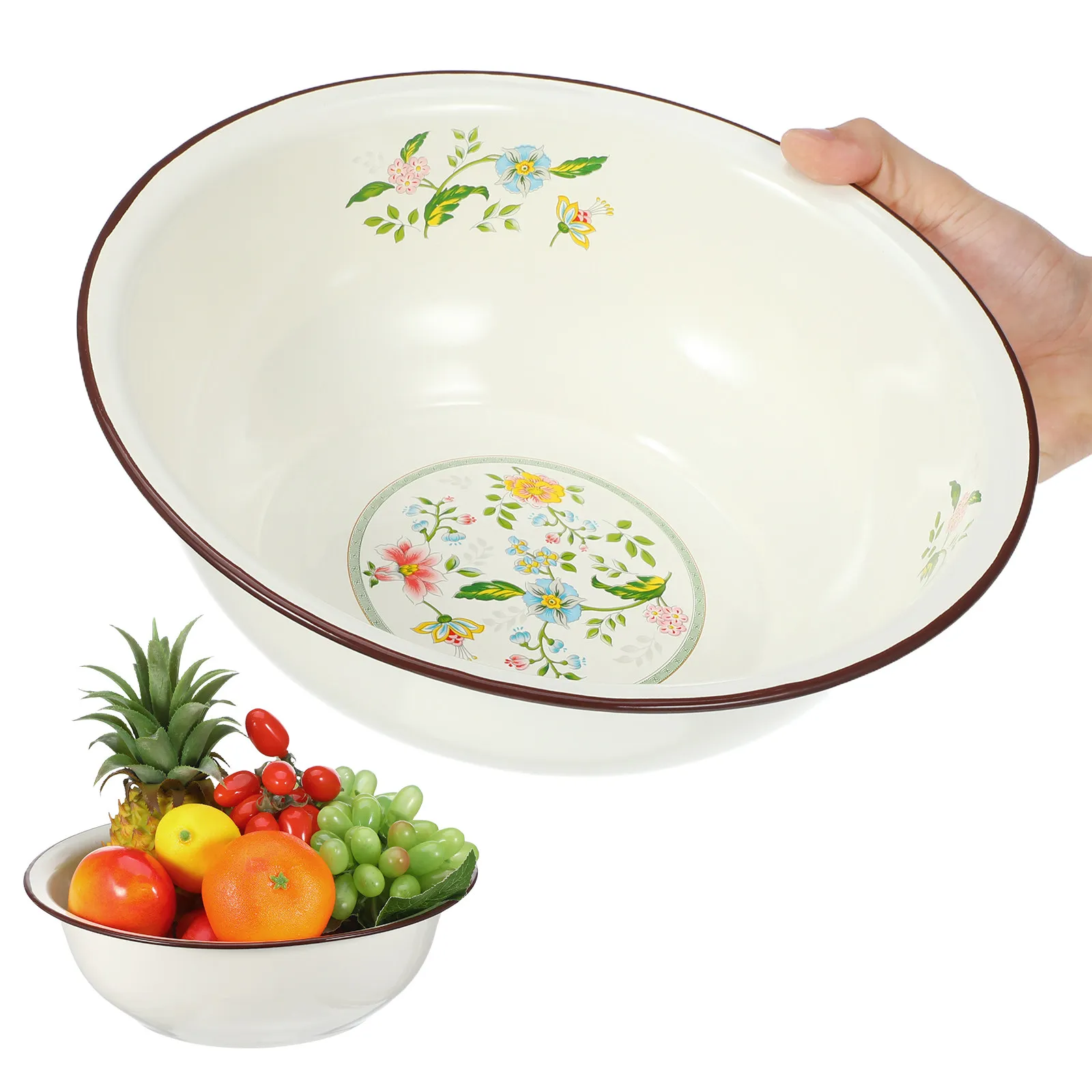 1Pcs Old-Fashioned Enameled Basin Thickened Enamel Mixing Bowl for Dough Making Rice Washing Fruits Vegetables Face Cleansing
1Pcs Old-Fashioned Enameled Basin Thickened Enamel Mixing Bowl for Dough Making Rice Washing Fruits Vegetables Face Cleansing