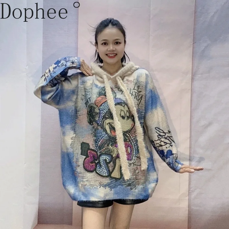 Imitation Mink Velvet Women Sweaters Autumn Winter Hot Drilling Cartoon Hooded Pullover Top Mid-long Long Sleeve Knitted Jumpers
Imitation Mink Velvet Women Sweaters Autumn Winter Hot Drilling Cartoon Hooded Pullover Top Mid-long Long Sleeve Knitted Jumpers